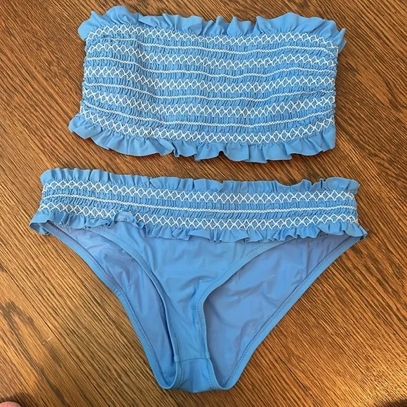 Tory Burch costs bandeau strapless smocked bikini swimsuit - Picture 7 of 7